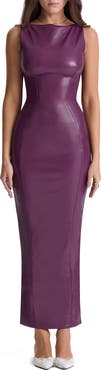 HOUSE OF CB Faux Leather Sheath Dress