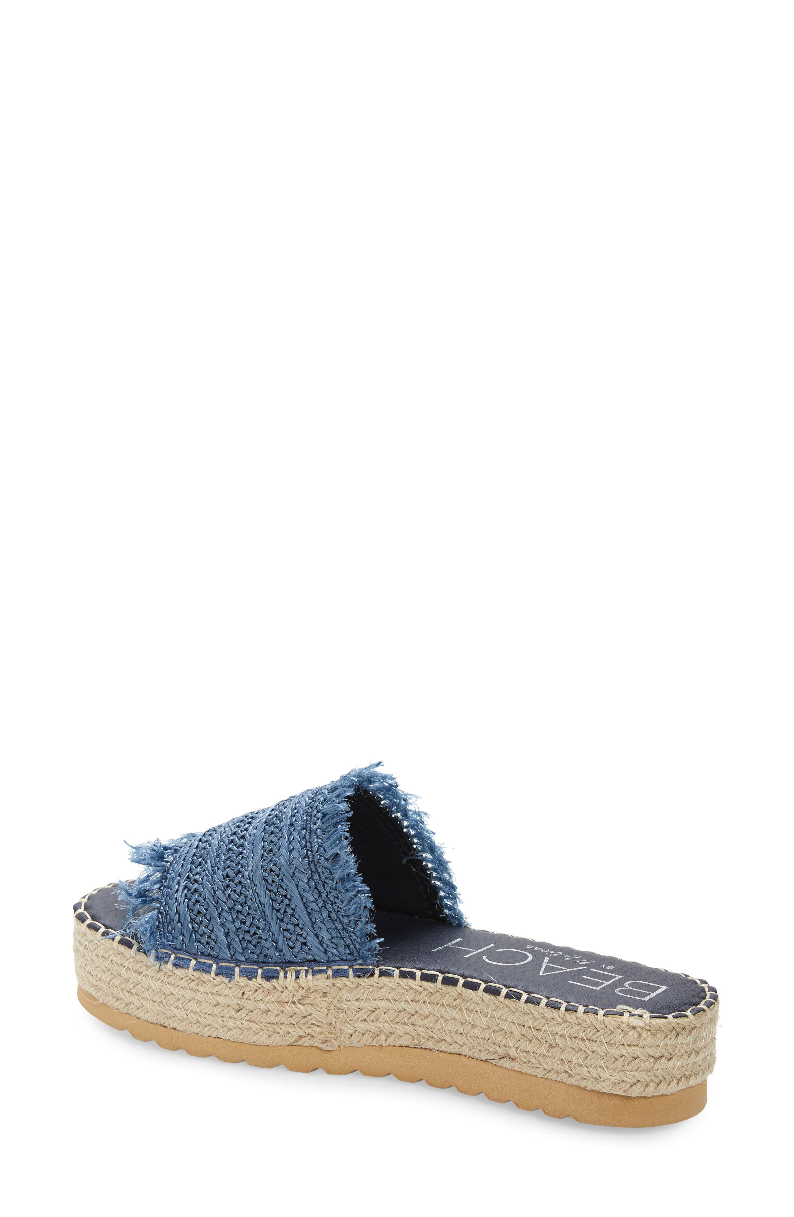 Coconuts by Matisse Seashell Platform Slide Sandal, Alternate, color, BLUE FABRIC