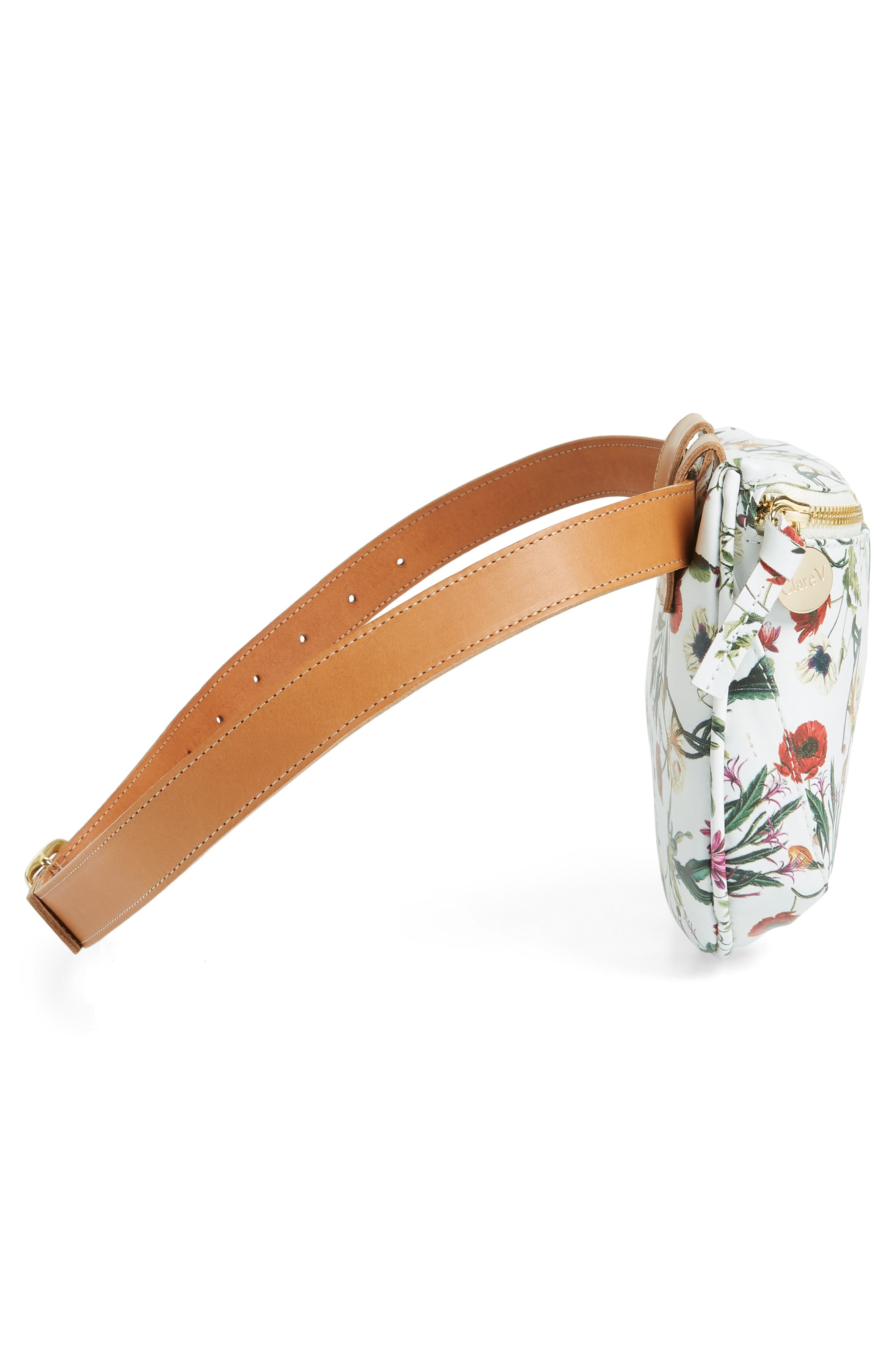 Clare V. Floral Leather Supreme Fanny Pack, Alternate, color, 