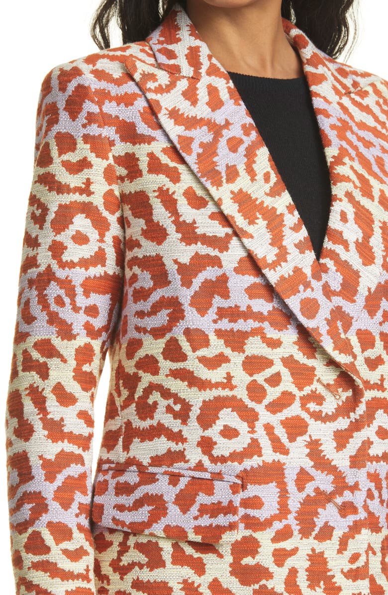 Smythe Metallic Animal Jacquard Cotton Blend Coat, Alternate, color,