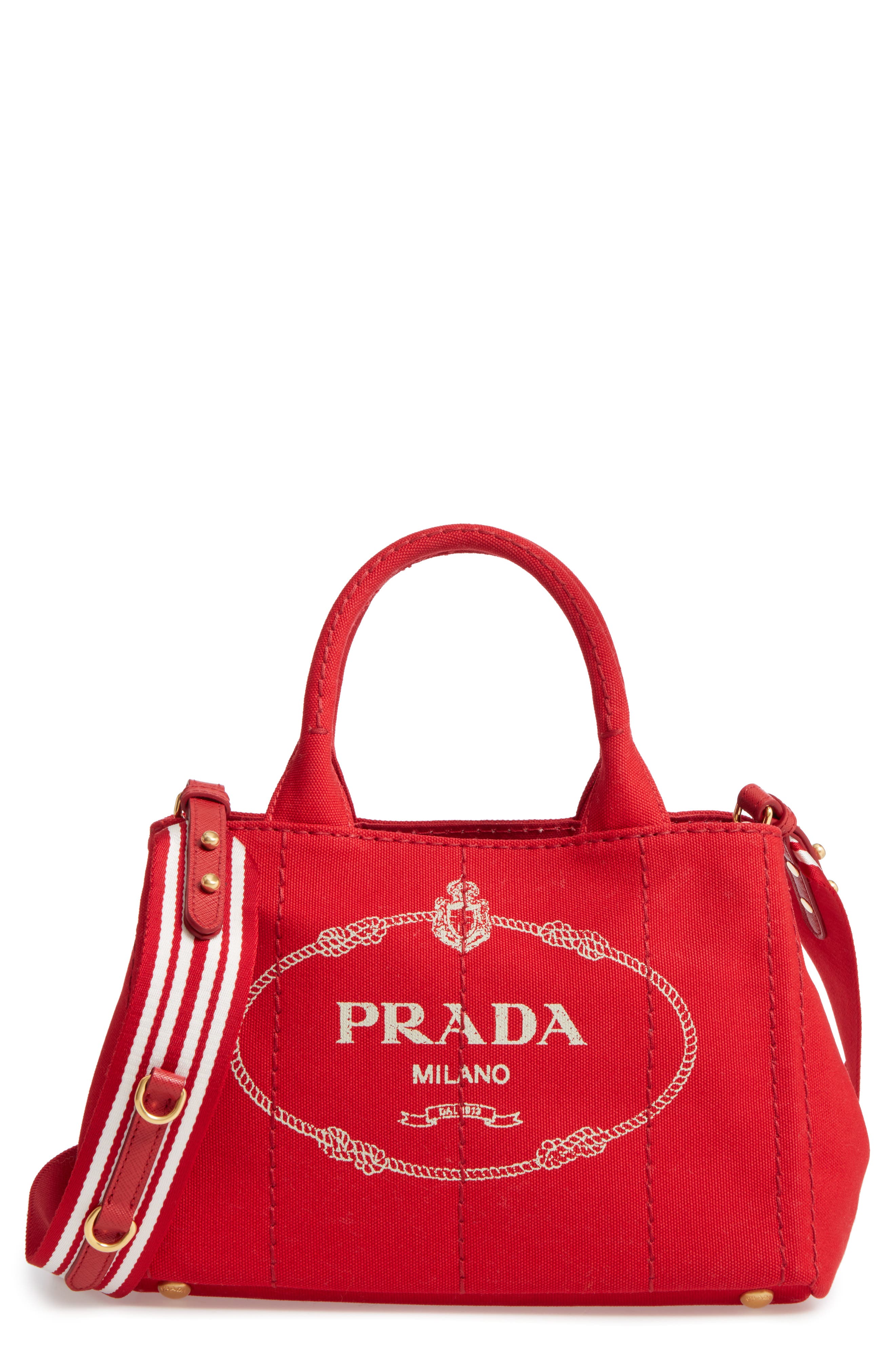 Canapa Logo Garde Canvas Tote, Main, color, ROSSO/ TALCO