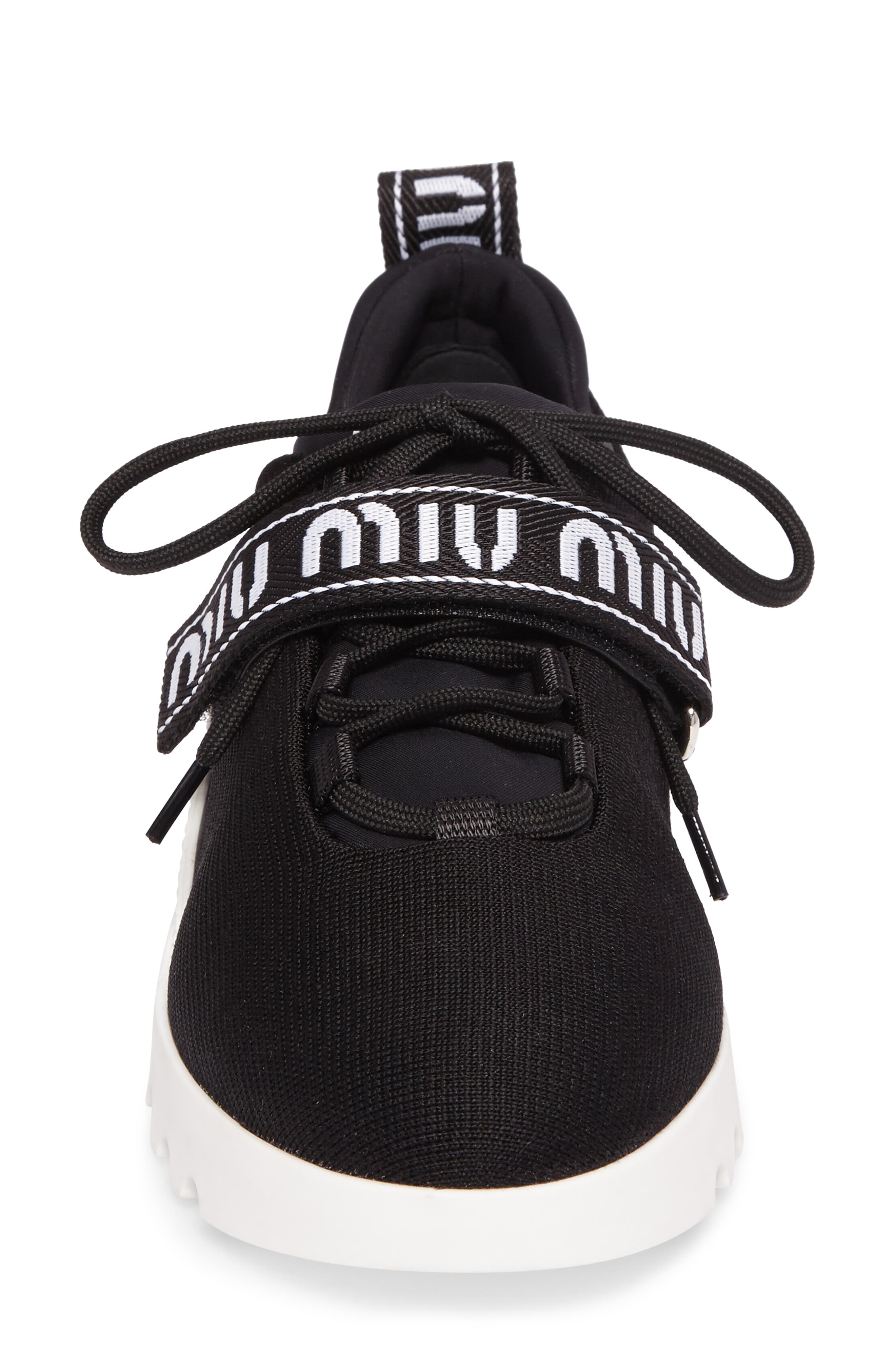 Miu Miu Logo Strap Platform Sneaker, Alternate, color, 