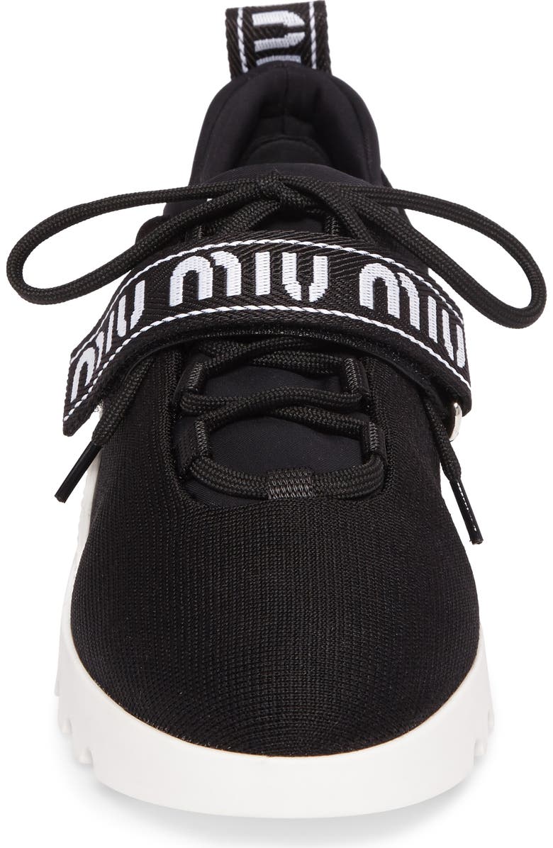 Miu Miu Logo Strap Platform Sneaker, Alternate, color,