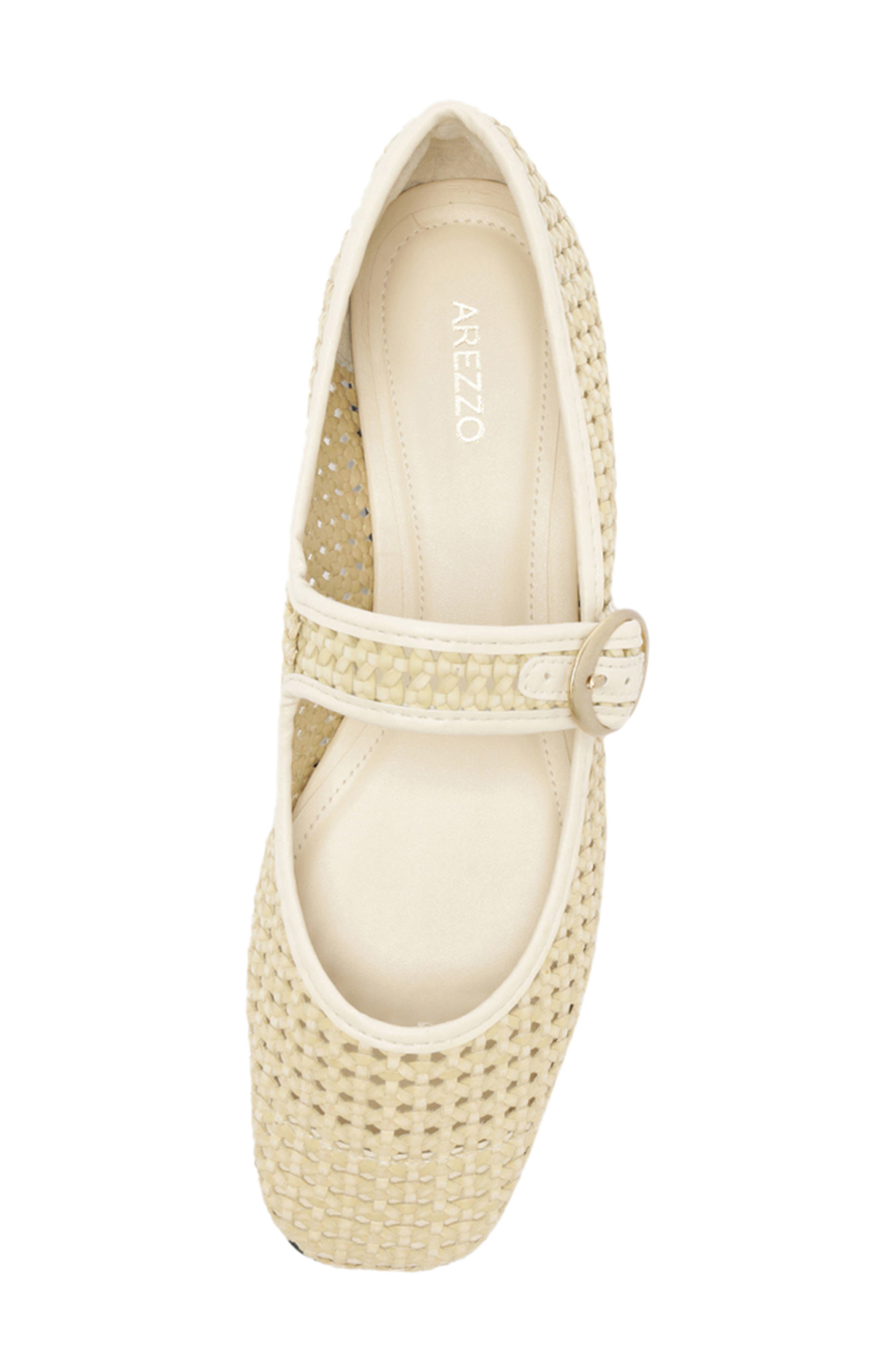 Arezzo Eve Woven Ballet Flat, Alternate, color, Polar White