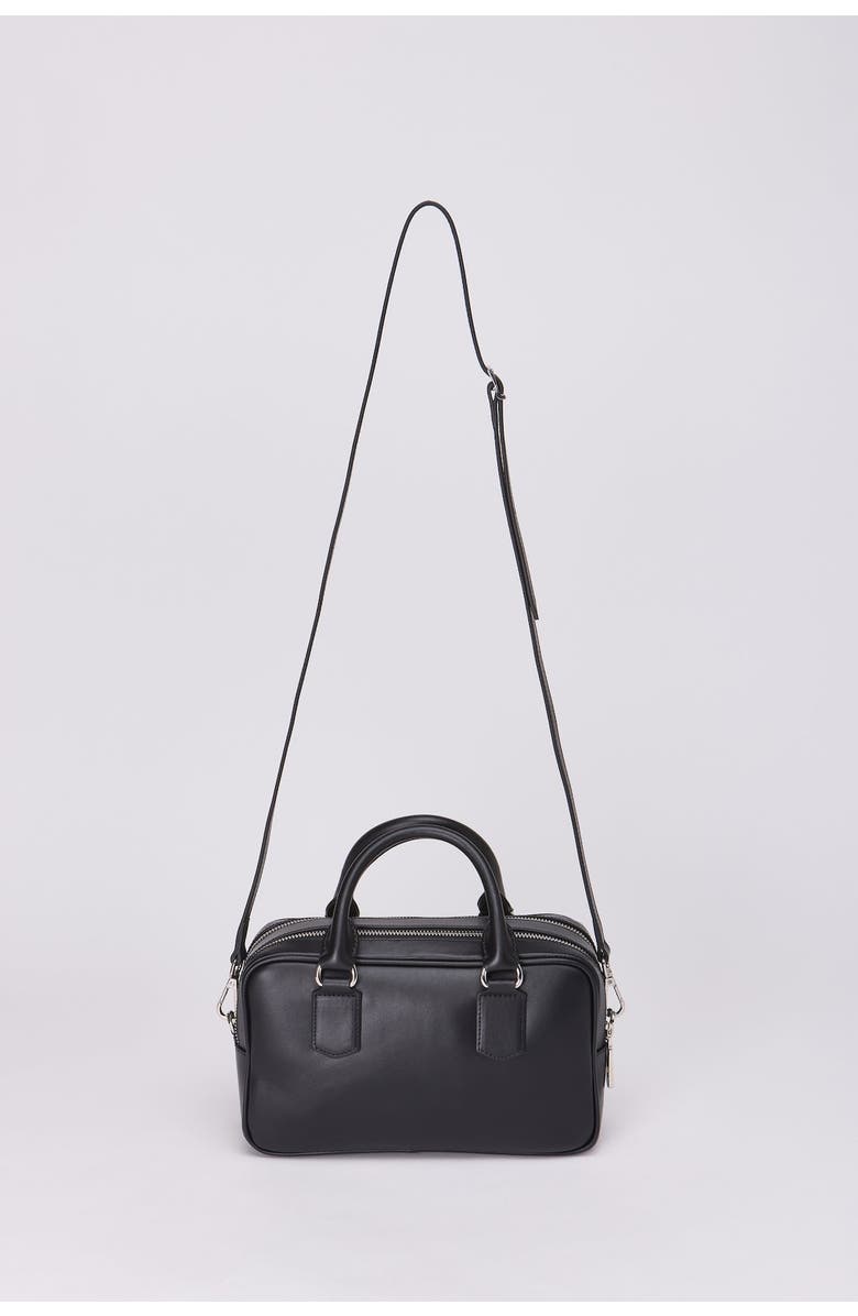 Forever & Always Shoes Sara Leather Structured Bassepi Mini Bag, Alternate, color, Black