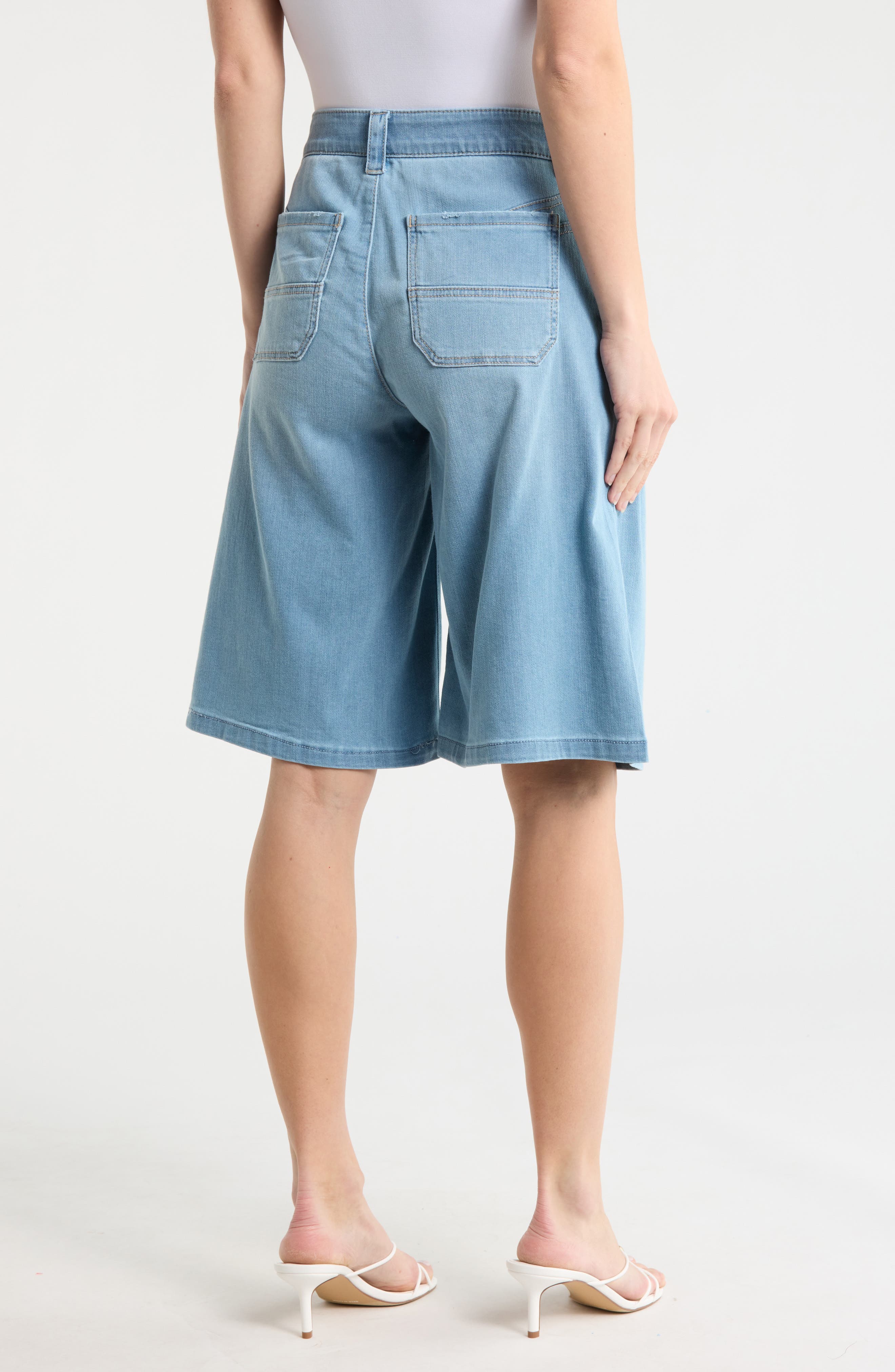 Pleated Front Relaxed Bermuda Shorts - image 2
