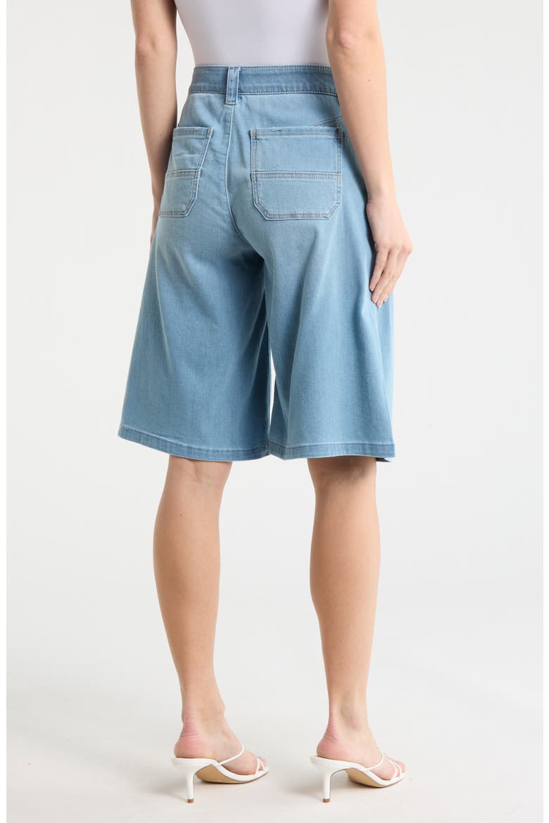 Pleated Front Relaxed Bermuda Shorts, Alternate, color, LIGHT BLUE ARTISANAL