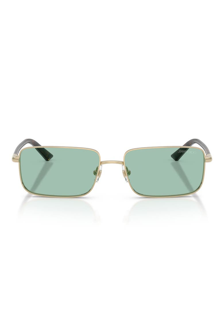 55mm Rectangular Sunglasses, Main, color, PALE GOLD / GREEN