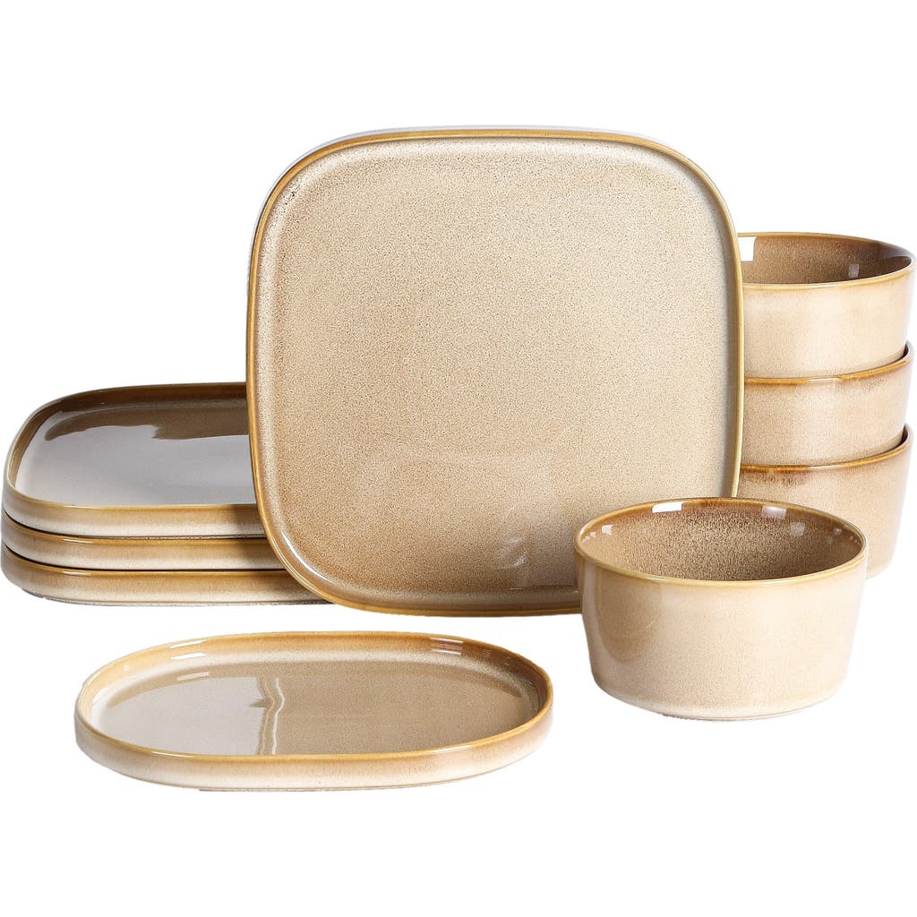 Stone Lain Cairo Stoneware 12-piece Dinnerware Set In Gold