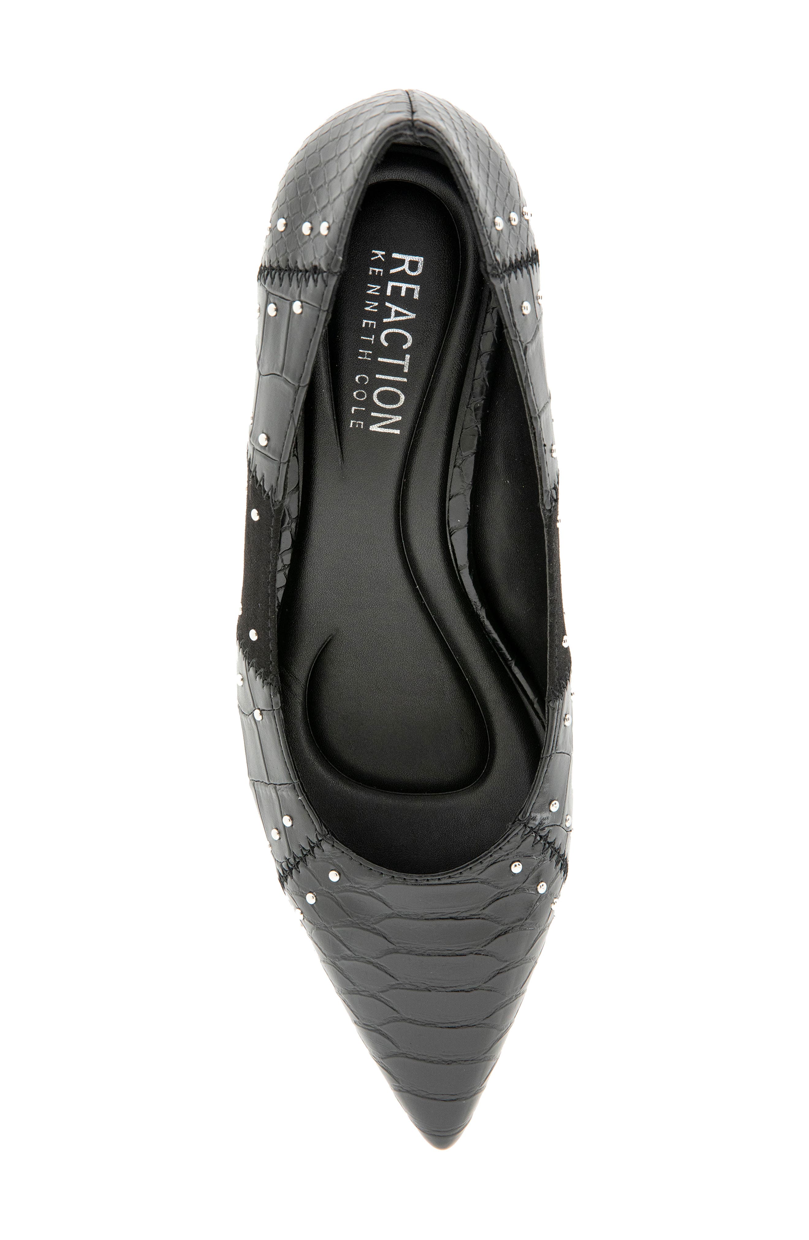 Mandy Croc Embossed Faux Leather Pump, Alternate, color, BLACK CROCO