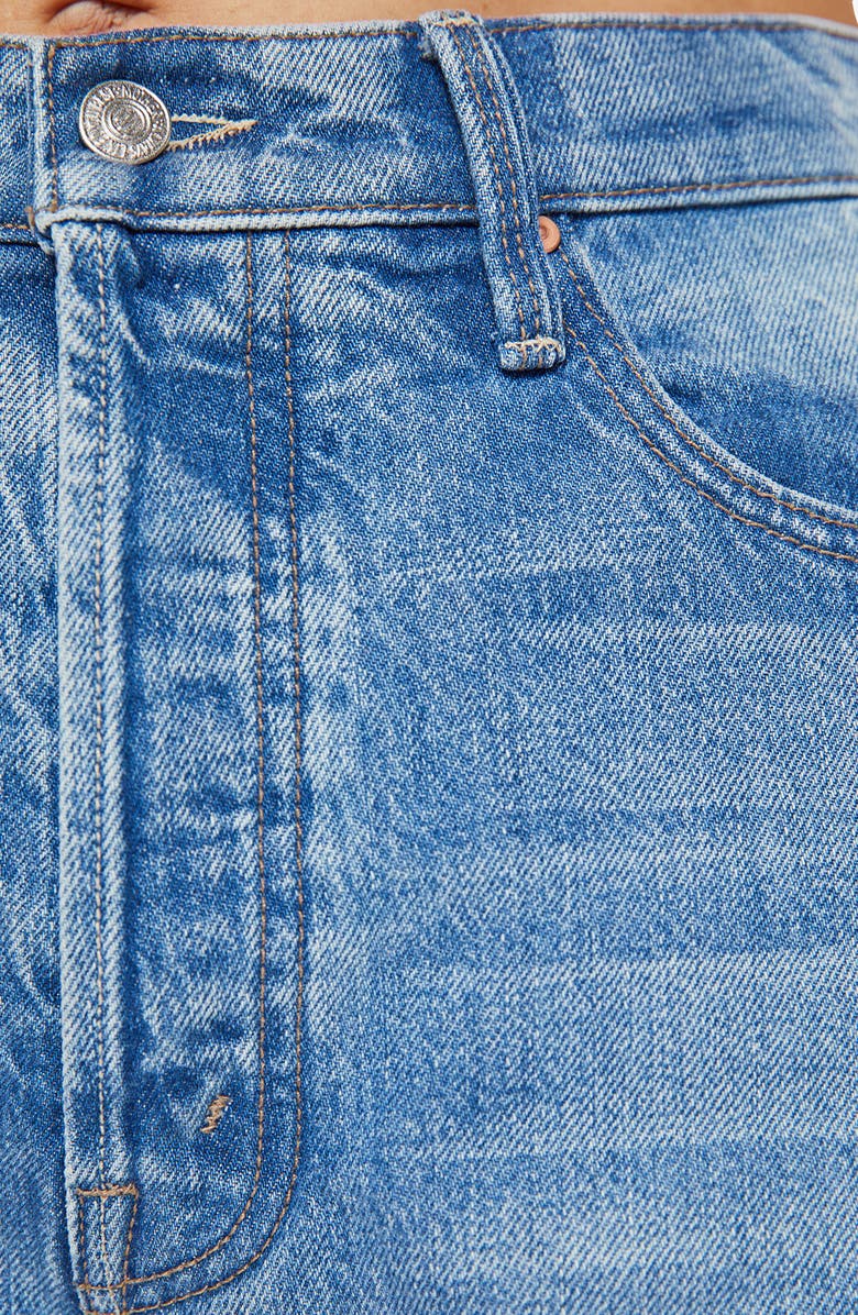 MOTHER The Whole Lot Frayed Hem Denim Shorts, Alternate, color, Wipeout