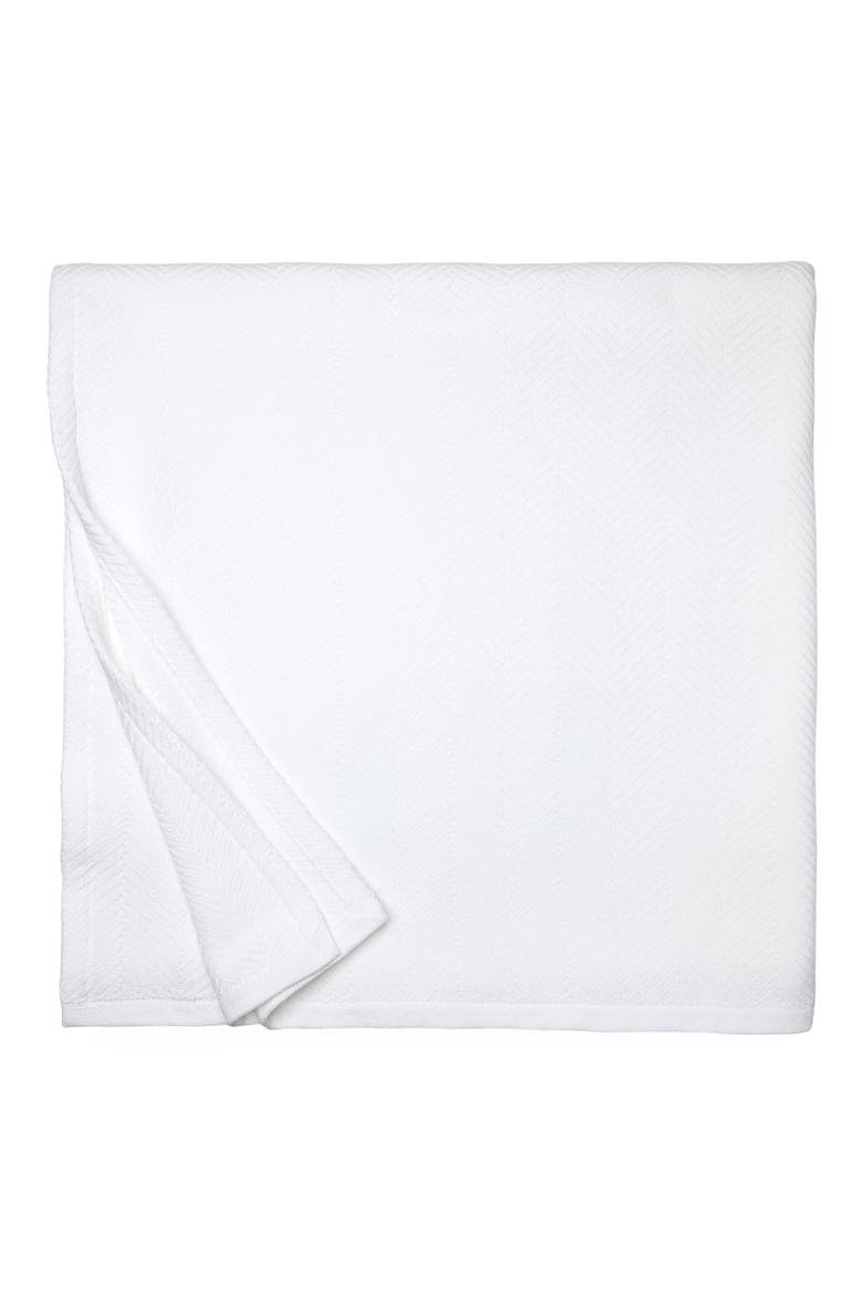 Camilo Herringbone Cotton Blanket, Main, color, WHITE/ WHITE