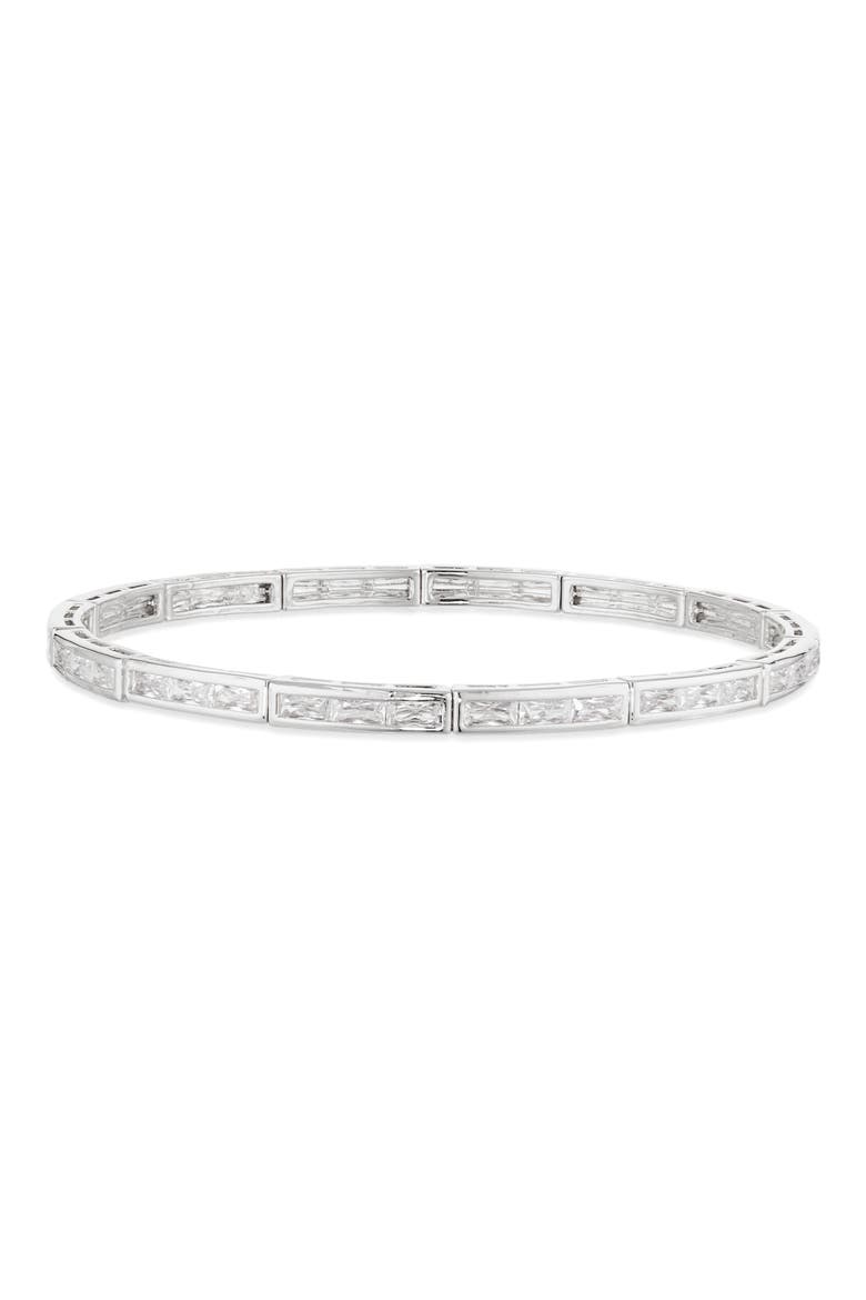 Demi Fine Cubic Zirconia Stretch Bracelet, Main, color, CLEAR- SILVER