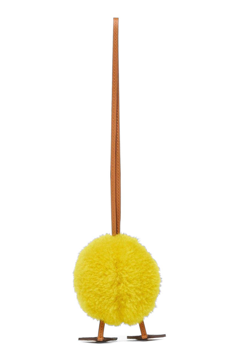 MCM Duck Charm in Lamb Fur and Visetos, Alternate, color, 