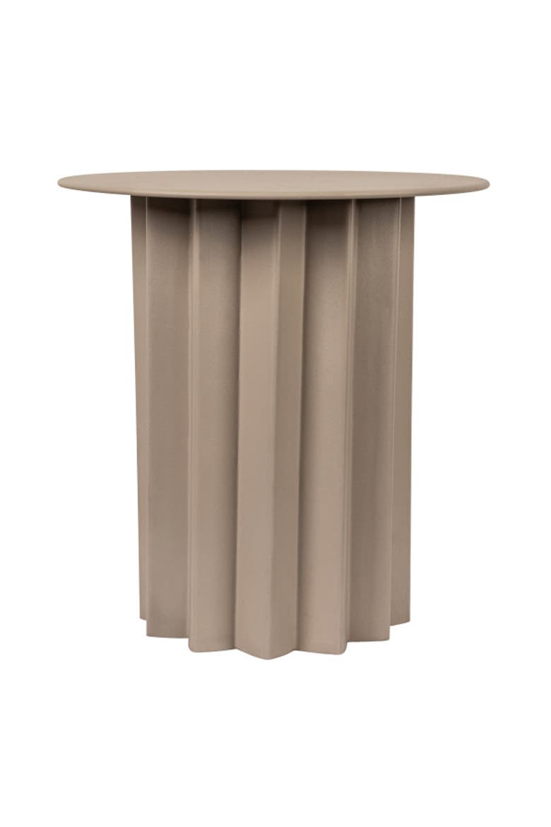 Pleated Metal Side Table, Beige, Alternate, color, Beige