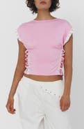 Find Me Now Snap Detail Convertible Cap Sleeve T-Shirt
