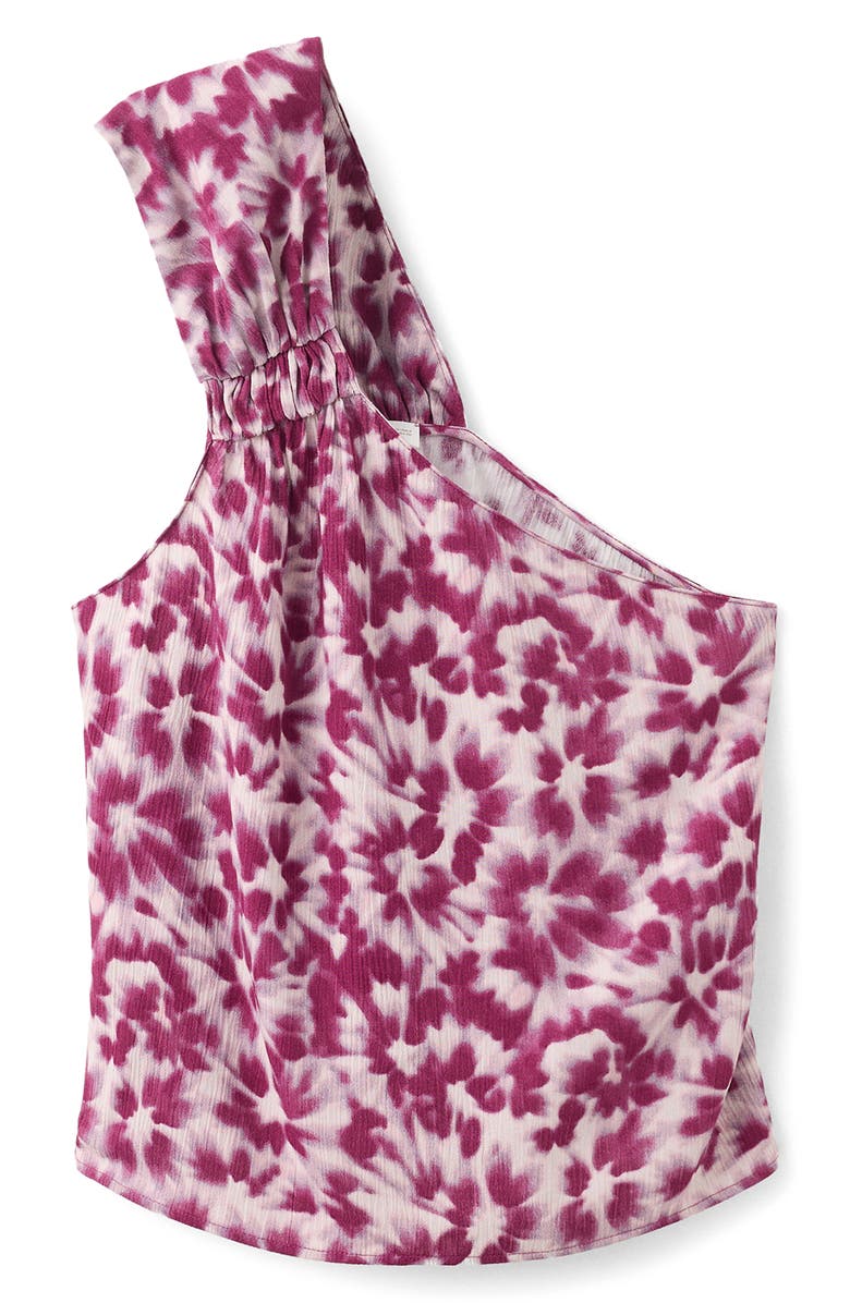 MANGO TEEN Print One-Shoulder Top, Main, color, 