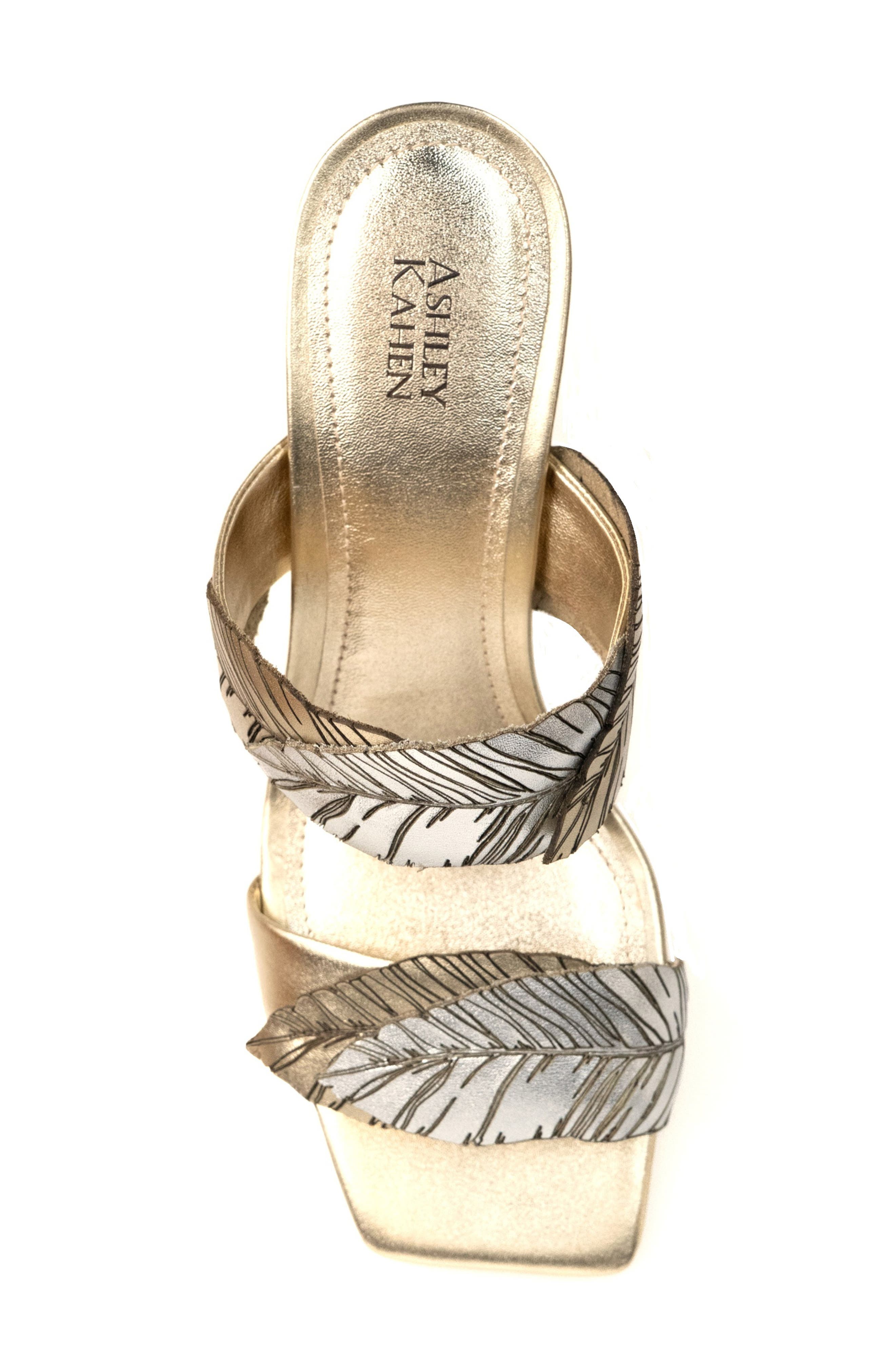 Lina Leather Slide Sandal, Alternate, color, GOLD