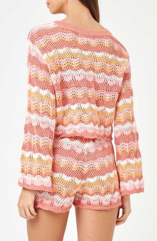 L*space Lspace Sun Ray Stripe Crop Cotton Cover-up Sweater In Bahama Bound Stripe