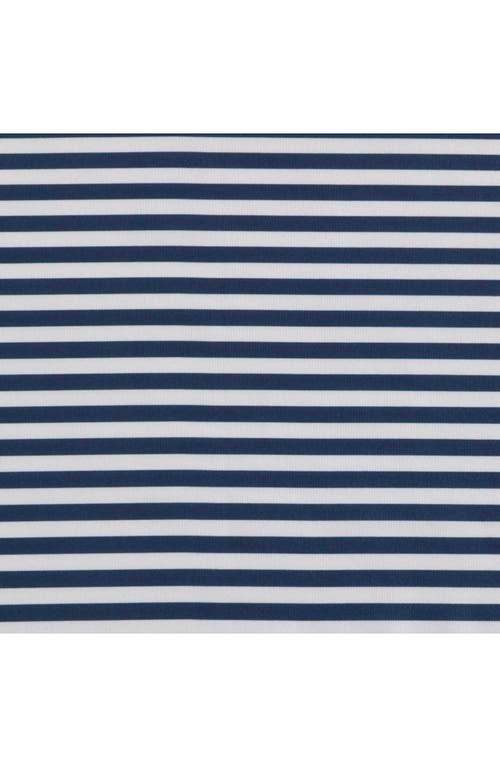 Eddie Bauer Vivid Stripe Microfiber Sheet Set In White/moon Blue