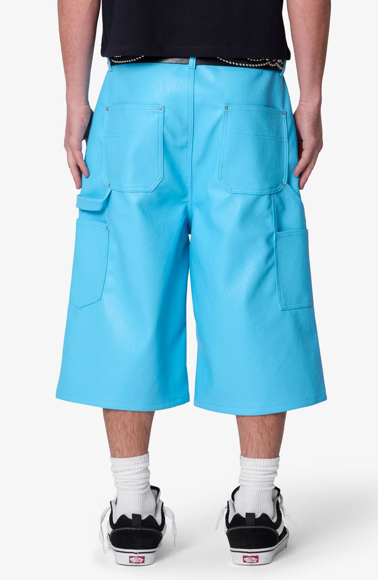 mnml Ultra Baggy Faux Leather Work Shorts, Alternate, color,