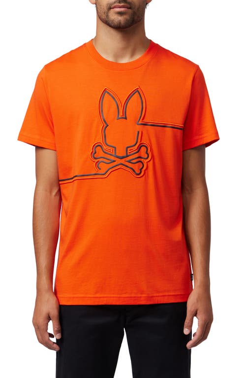 Psycho Bunny Chester Logo Embroidered T-Shirt in Tangerine Tango 