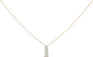 Haus of Brilliance 14K Gold 1/2 Cttw Lab Grown Diamond Three Stone Pendant Necklace