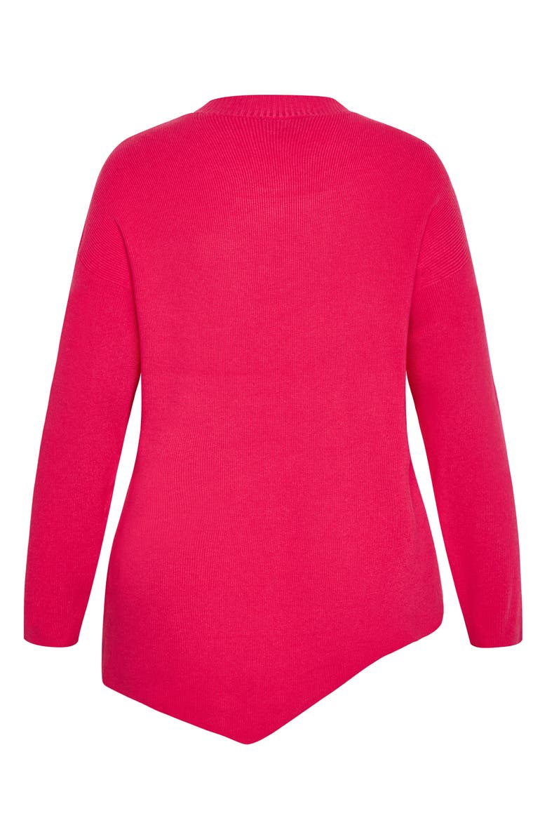 City Chic Bonnie Asymmetric Sweater, Alternate, color, Pink