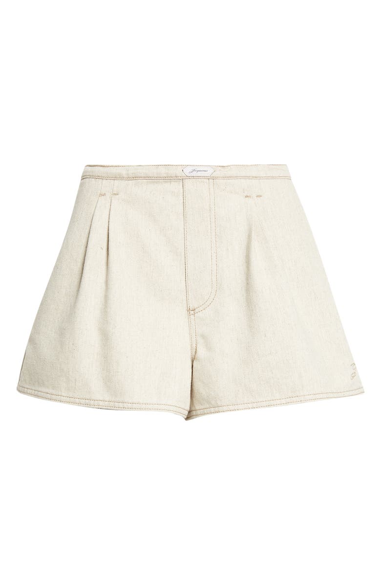 Jacquemus De-Nîmes Amelo Cotton & Hemp Shorts, Main, color, Light Beige