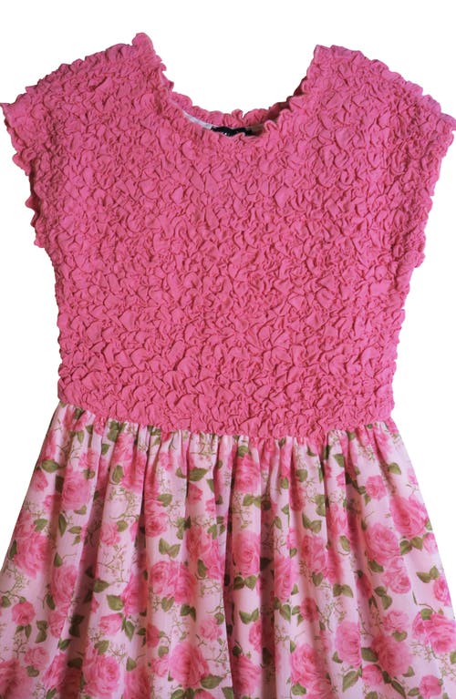 Zunie Kids' Floral Flounce Skirt Dress In Pink