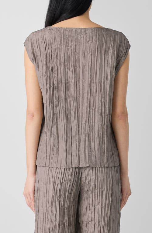 Eileen Fisher Silk Ballet Neck Top In Cocoa