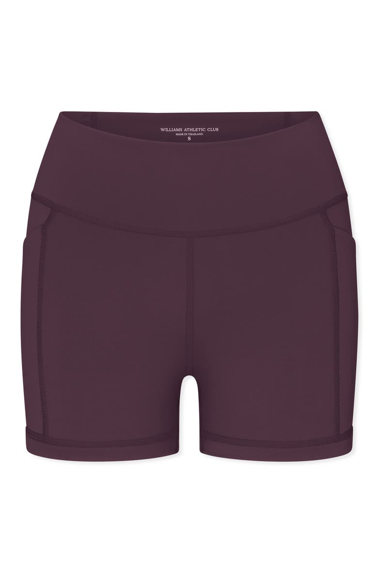 Heather High Waist Pocket Bike Shorts, Alternate, color, VAMP BURGUNDY