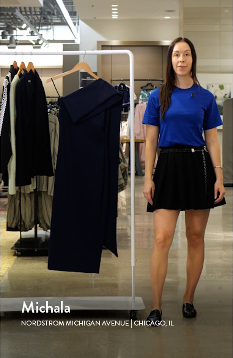 Dolores One-Shoulder Satin Cocktail Dress, sales video thumbnail