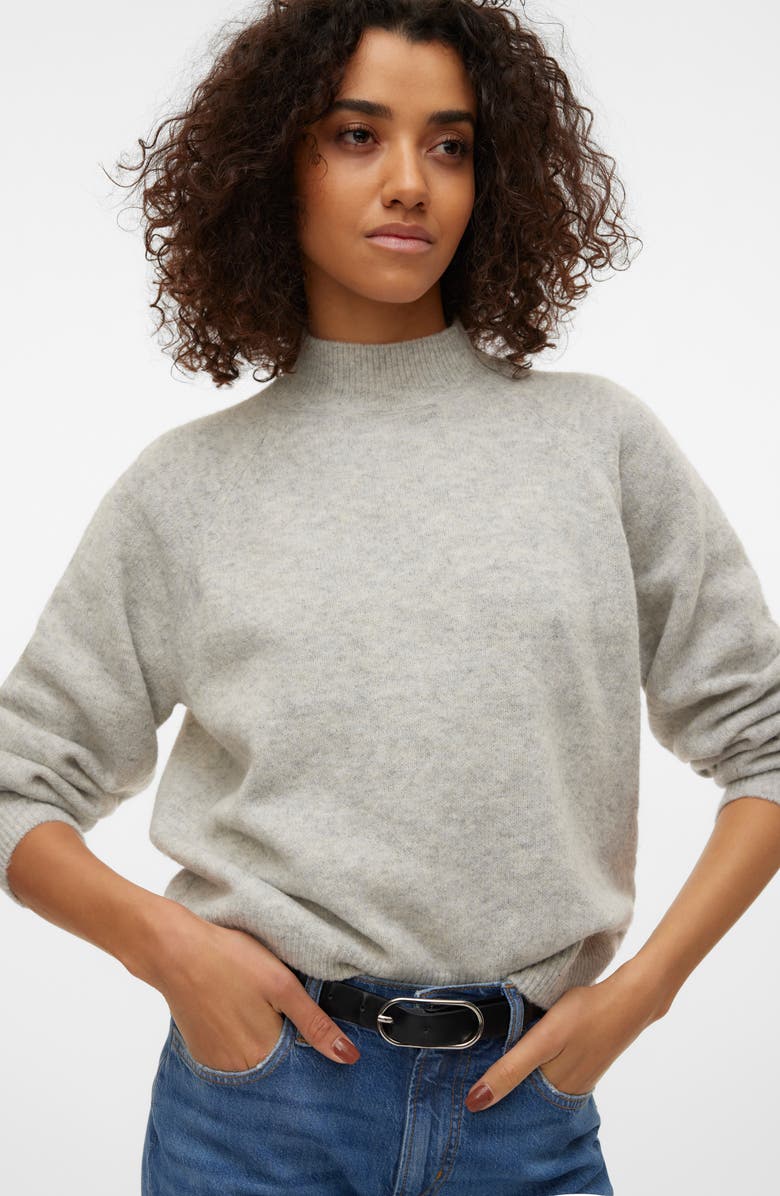 VERO MODA Leaf Mock Neck Sweater, Alternate, color, 