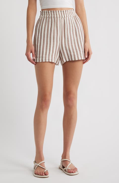 Leighton Stripe Organic Cotton Gauze Shorts