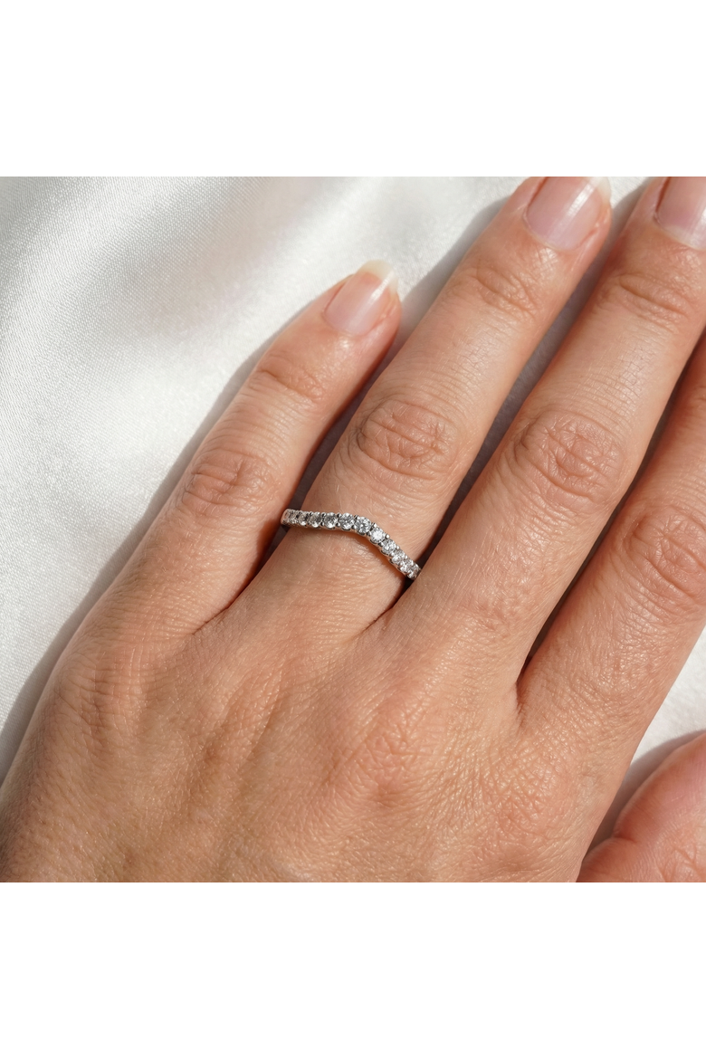 Curved Accent Diamond Guard Ring 14k Gold Lab Grown, Alternate, color, 14k Yellow Gold