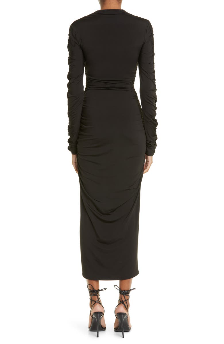 LAPOINTE Long Sleeve Cutout Ruched Jersey Body-Con Dress, Alternate, color,