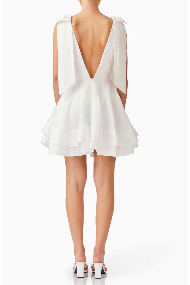 Kalani Bow Shoulder Fit & Flare Minidress, Alternate, color, IVORY