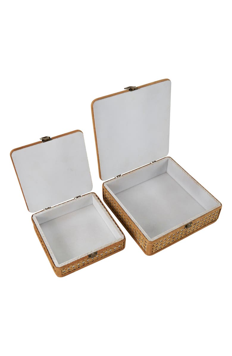 UMA Contemporary Set of 2 Natural Rattan Boxes, Alternate, color,