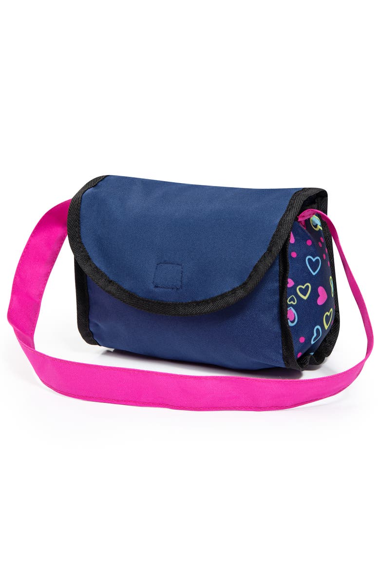 Bayer Design Pram Cosy Blue, Pink, Hearts Blanket & Shoulder Bag, Alternate, color, Multicolored