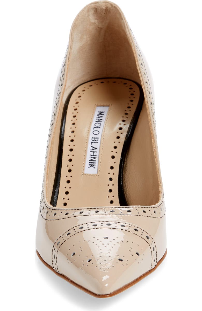 Manolo Blahnik Quitohi Brogue Pointed Toe Pump, Alternate, color,