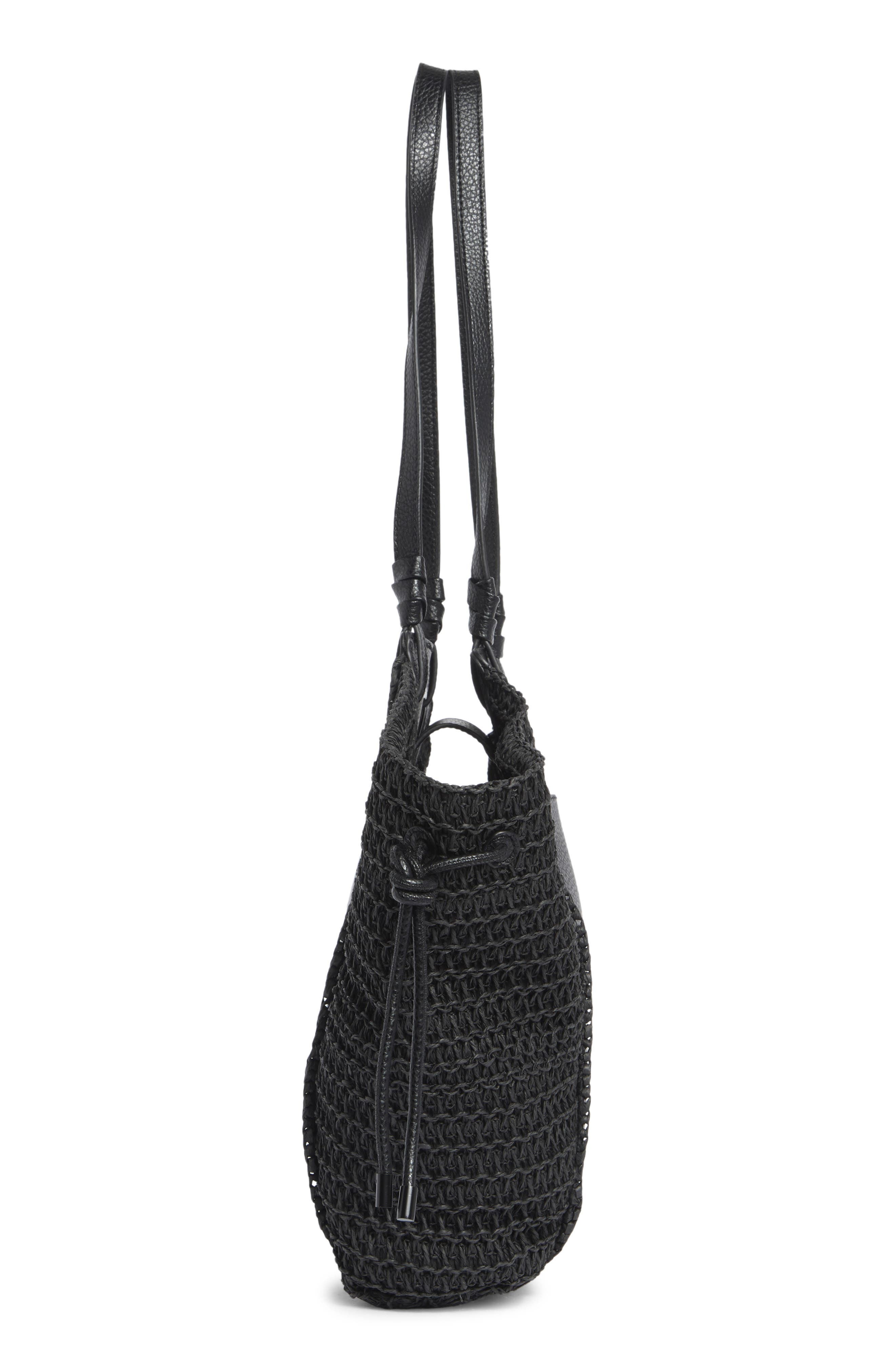 Steve Madden Bidris Mix Media Tote Bag, Alternate, color, Black