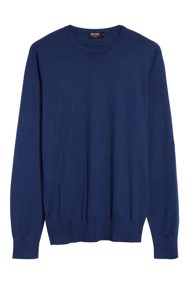 Cashseta Cashmere & Silk Sweater, Alternate, color, BLUE CIANO