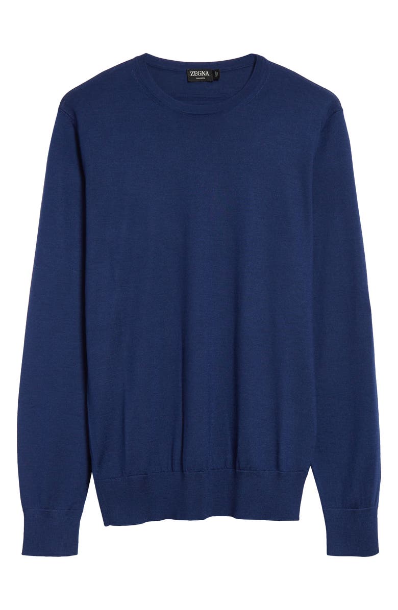 ZEGNA Cashseta Cashmere & Silk Sweater, Alternate, color, Blue Ciano