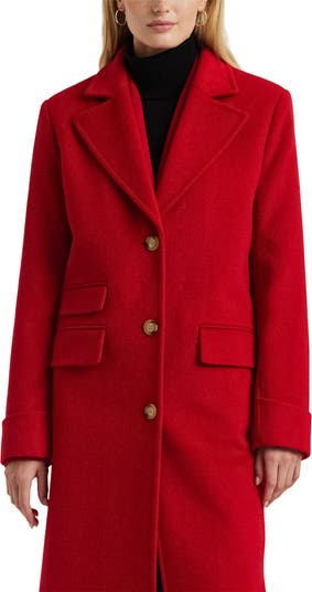 Longline Wool Blend Reefer Coat