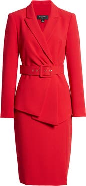 Tahari ASL Nested Belted Jacket and Skirt