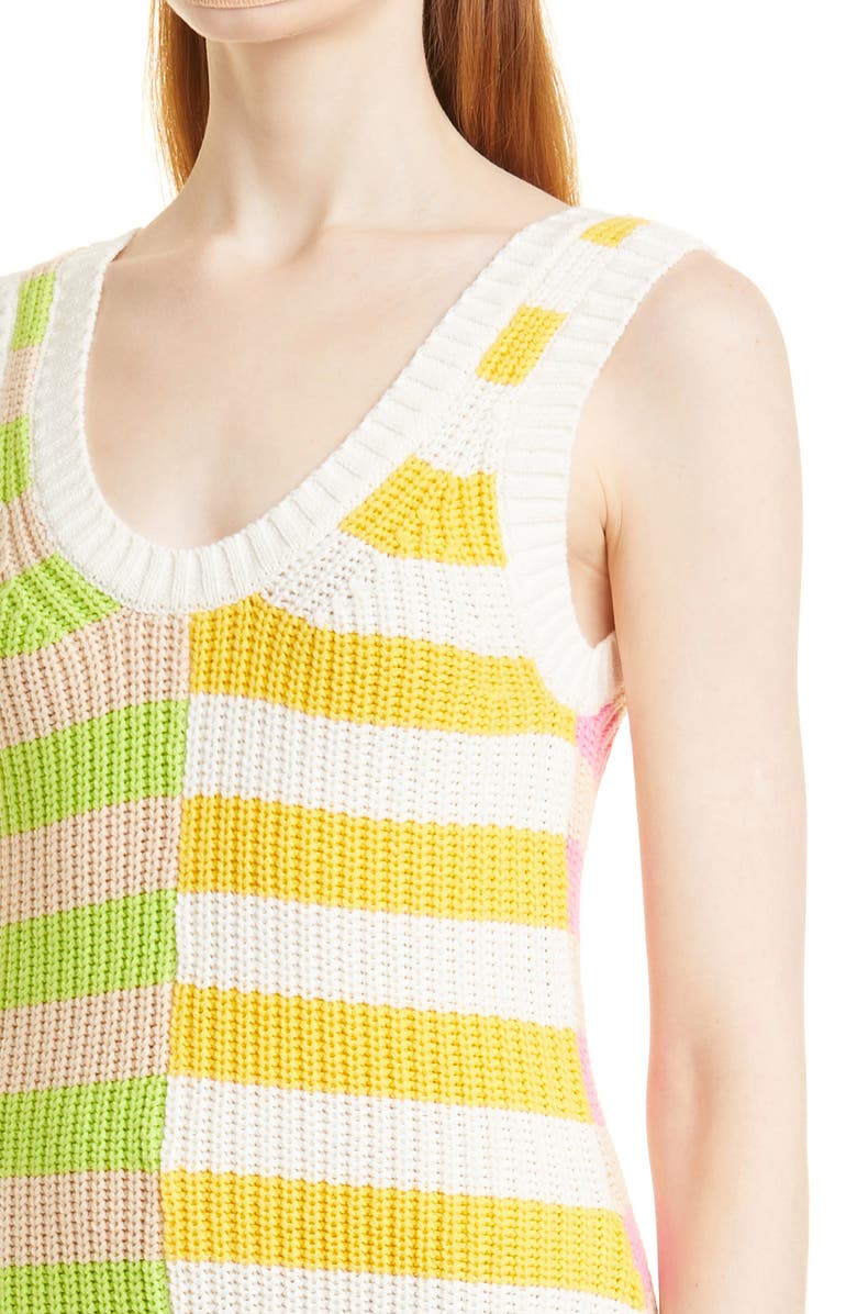 STAUD Seashore Colorblock Stripe Tank Dress, Alternate, color, 