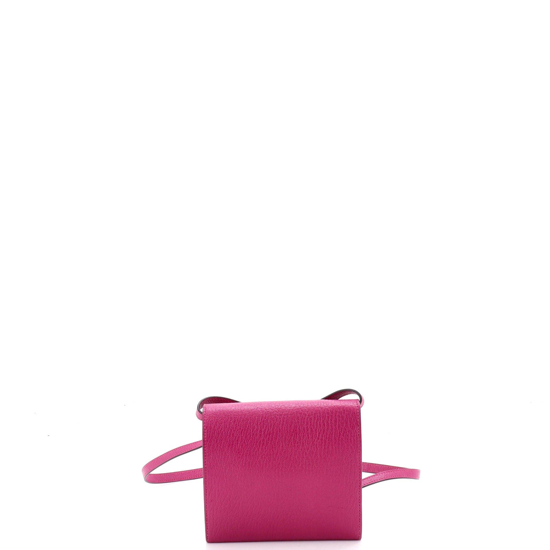 Pre-Owned Hermes Cinhetic To Go Wallet Chevre Mysore Mini, Alternate, color, Rose Pourpre