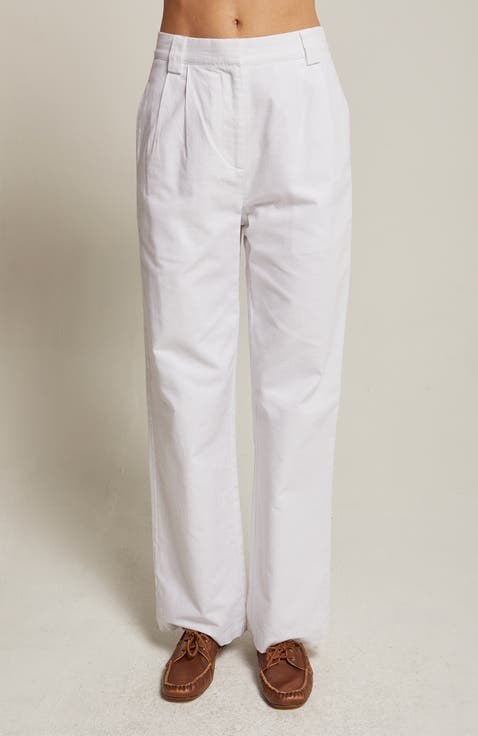 Straight Leg Linen Trousers