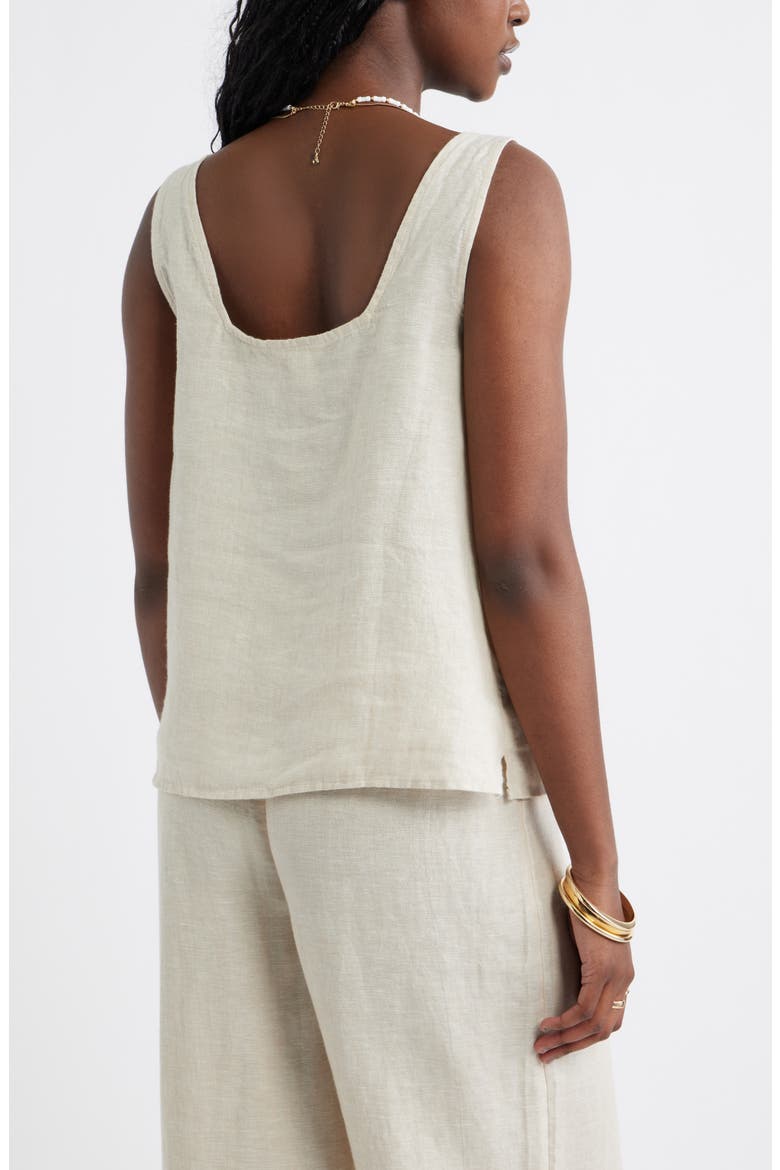 Linen Button-Up Tank, Alternate, color, FLAX